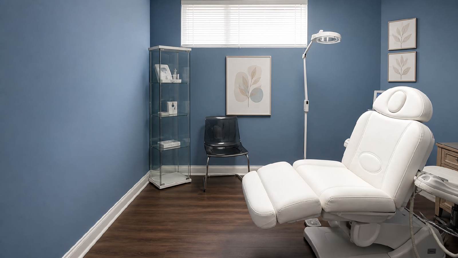 A calm private treatment room at Beauty Medica in Boca Raton